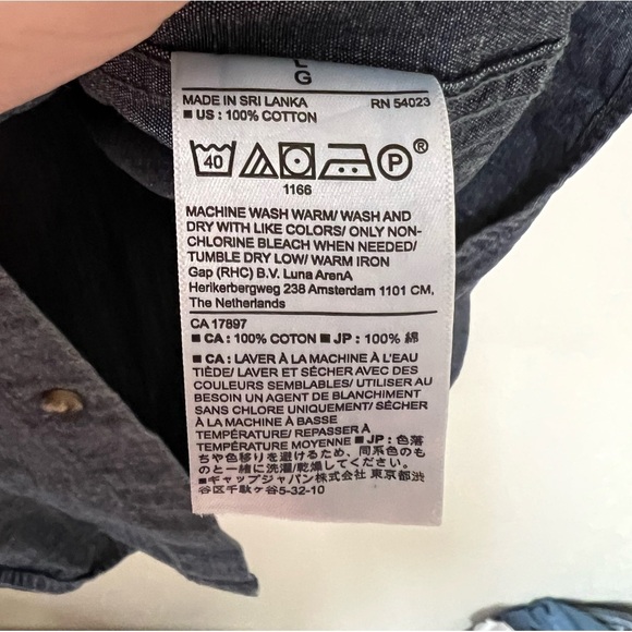 Banana Republic untucked slim fit cotton button down L - Picture 6 of 7